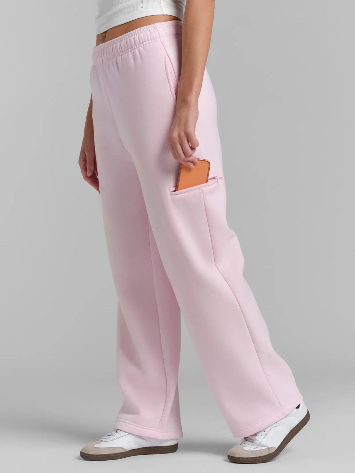 Travel Straight-Leg Sweatpants - Powder Pink