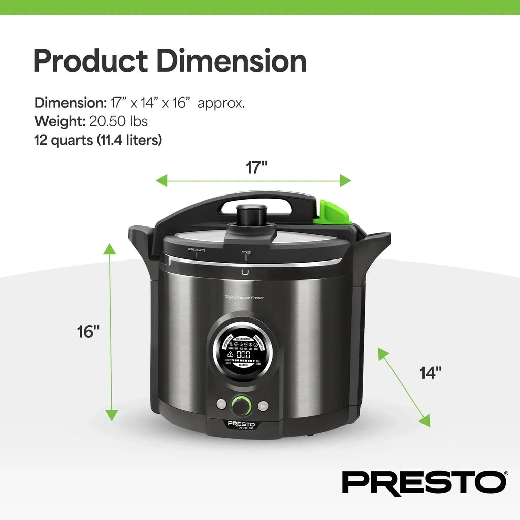 Presto Precise Digital Electric Pressure Canner, 12 Quarts - 02144