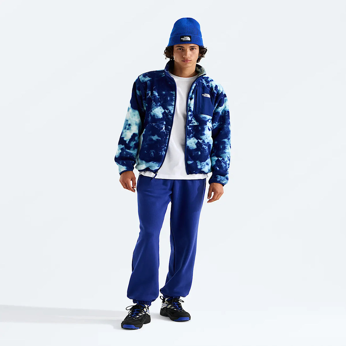 Men's Printed Full-Zip Fleece Jacket - Blue