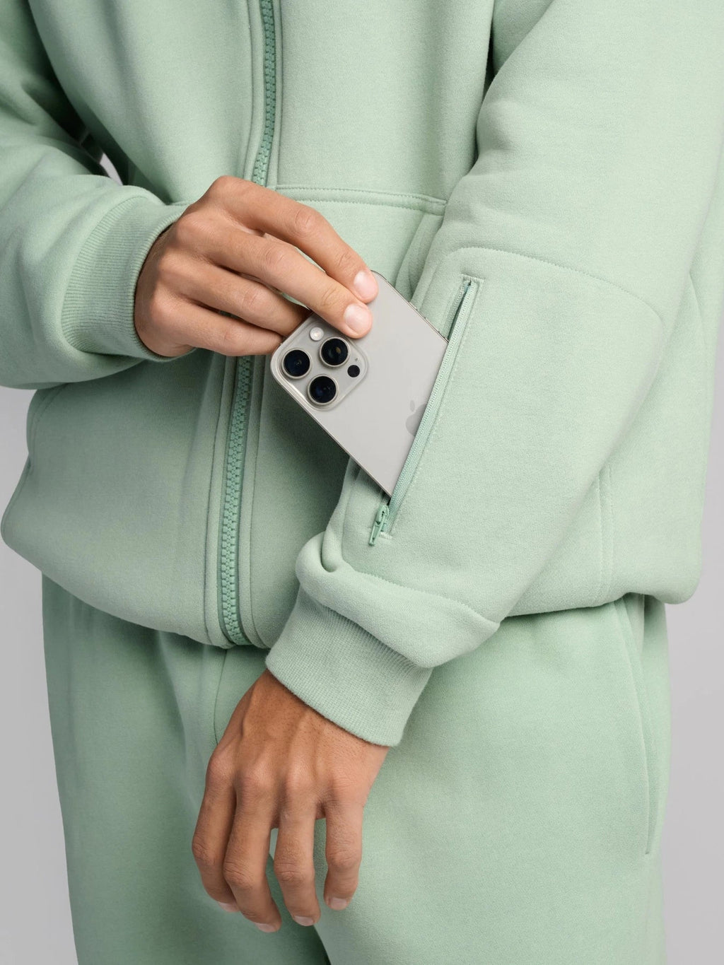 Full-Zip Travel Hoodie - Aloe