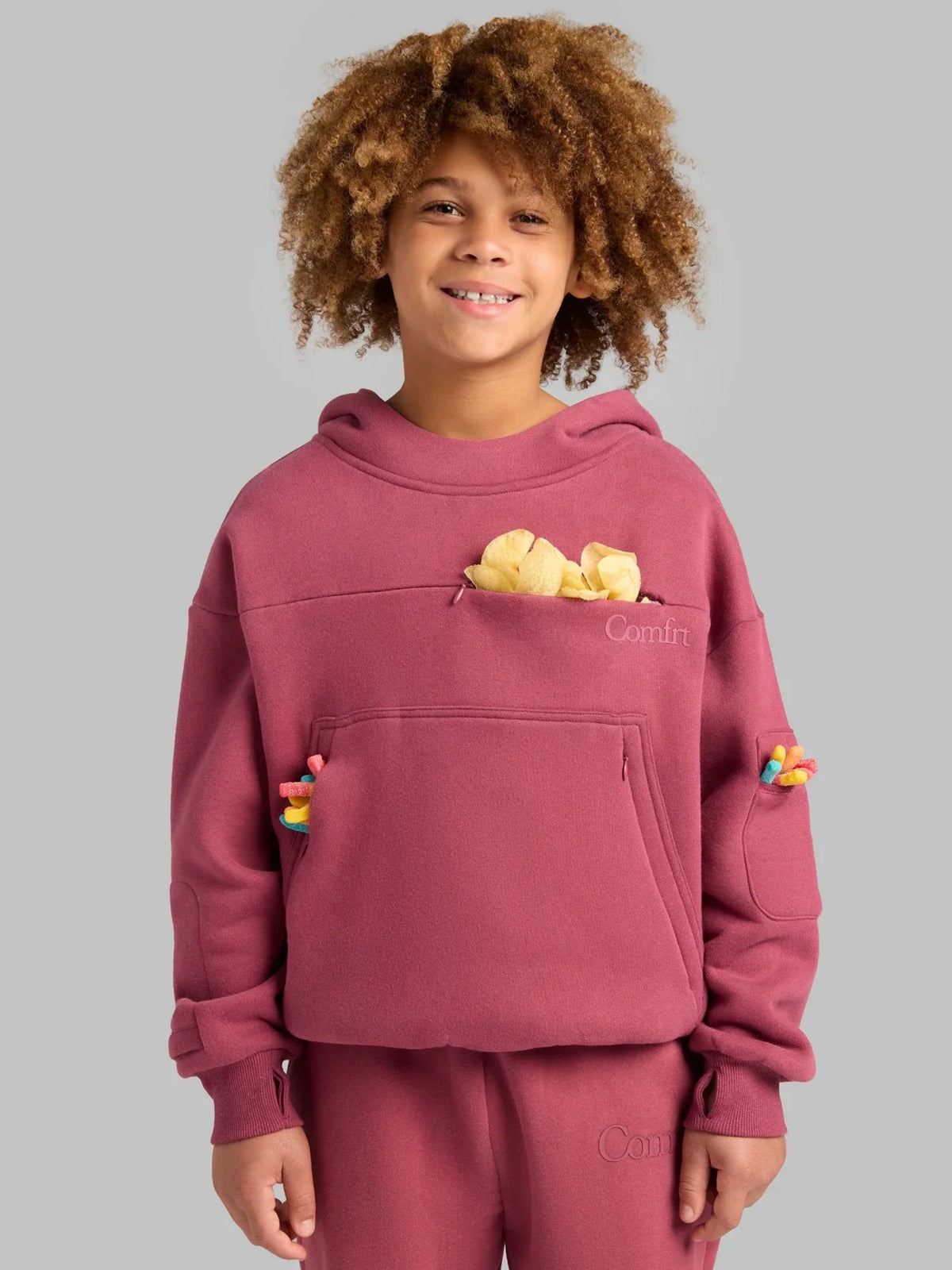 Kids Graphic Hoodie - Berry