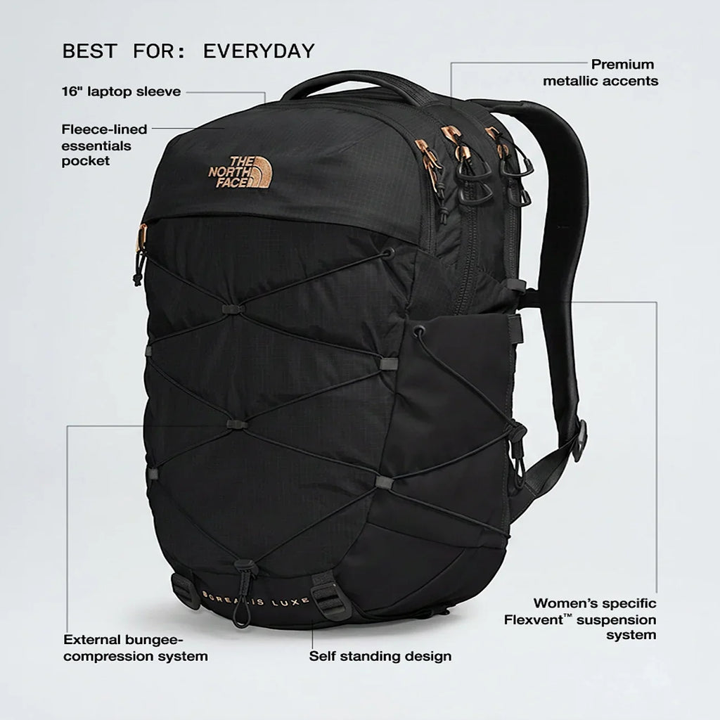 Women's Commuter Backpack - Black/Coral