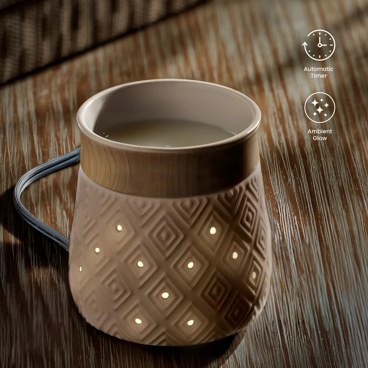Electric Wax Melt Warmer With Geometric Pattern