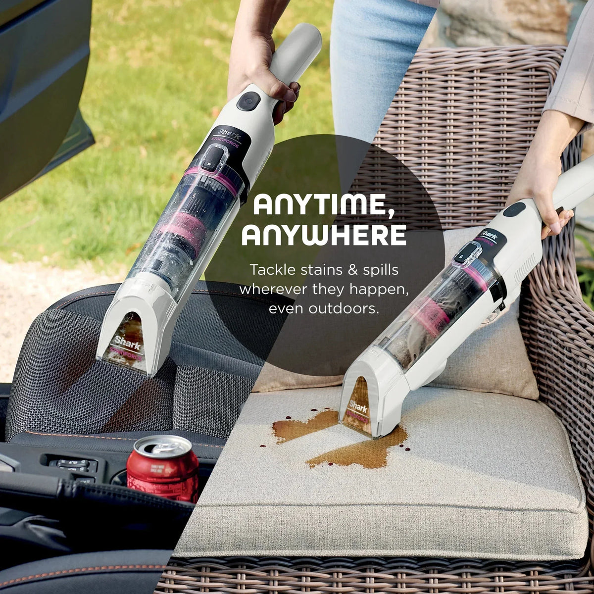 Shark Cordless Portable Spot, Stain, And Odor Remover System With Storage Caddy And Full-Size Cleaning Solution, White - HX100