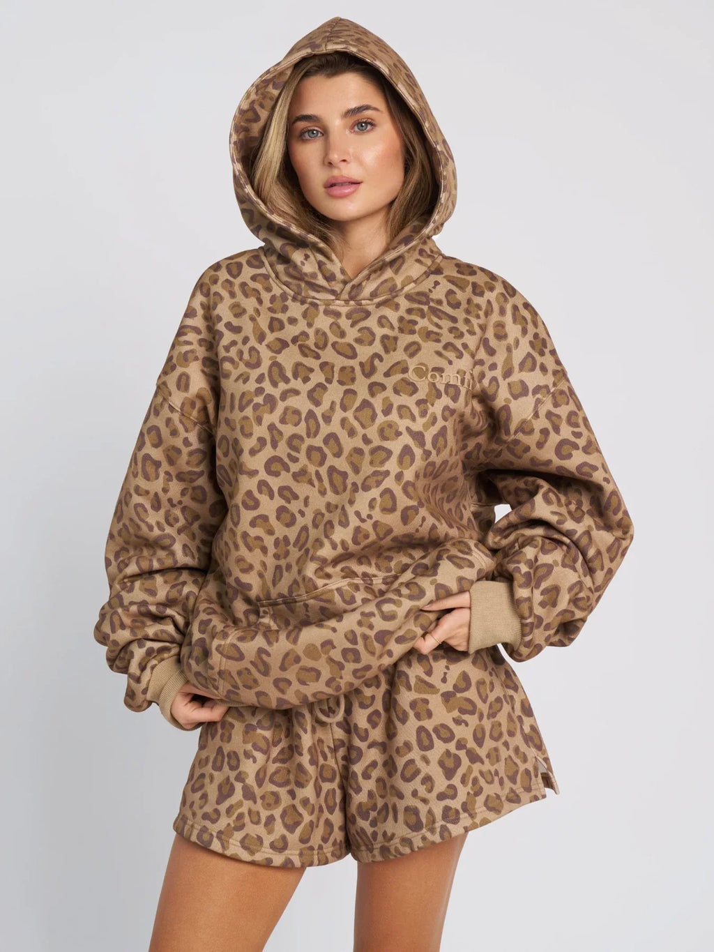 Lounge Shorts - Brown Leopard