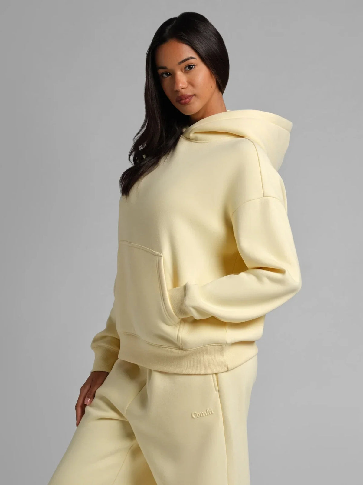 Cropped Pullover Hoodie - Buttercream