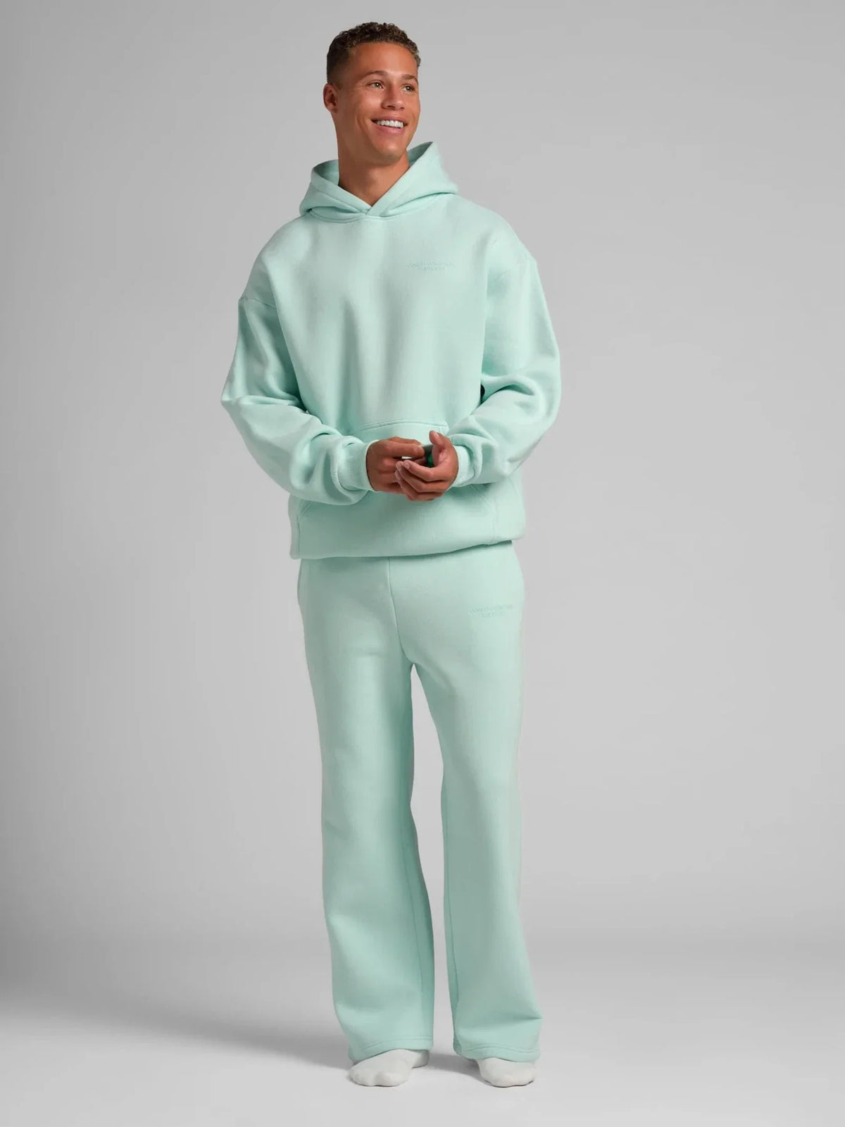 Pastel Straight-Leg Sweatpants - Baby Blue