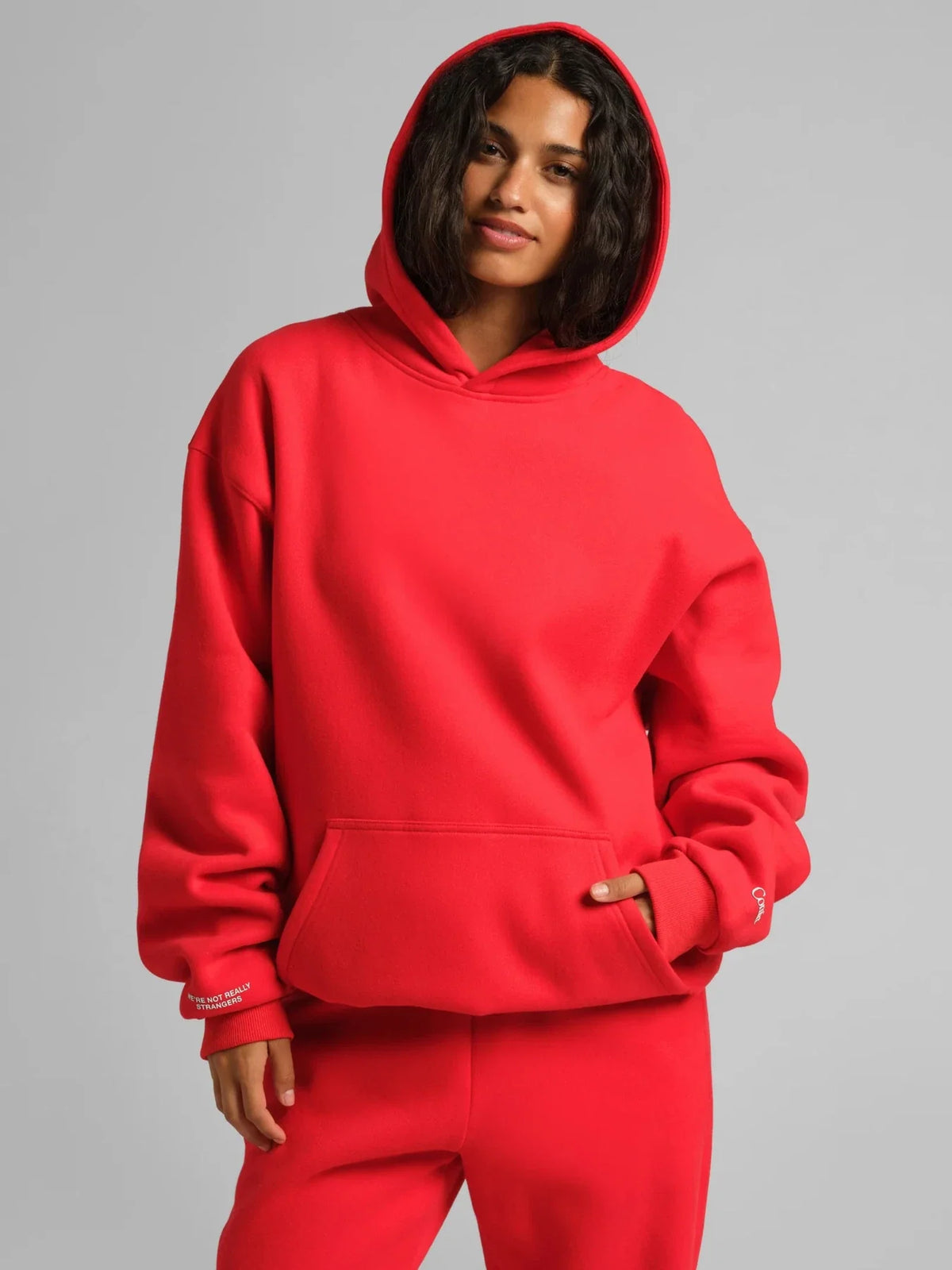 Graphic Pullover Hoodie - Crimson