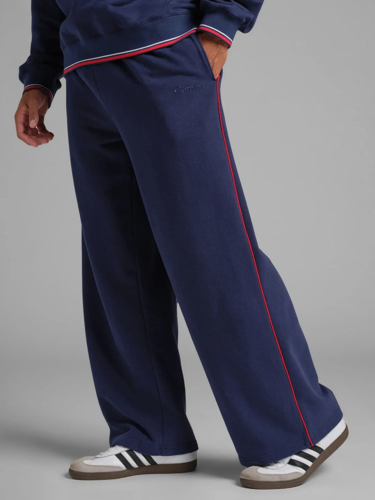 Lightweight Wide Leg Sweatpants - Blue