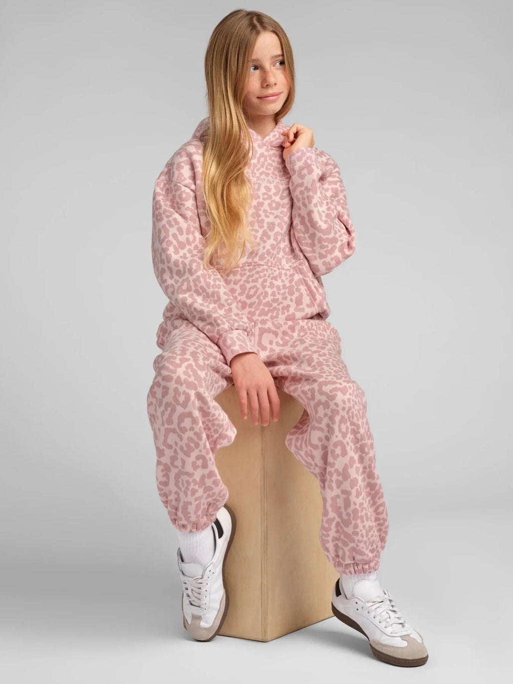 Kids' Hoodie - Blush Leopard