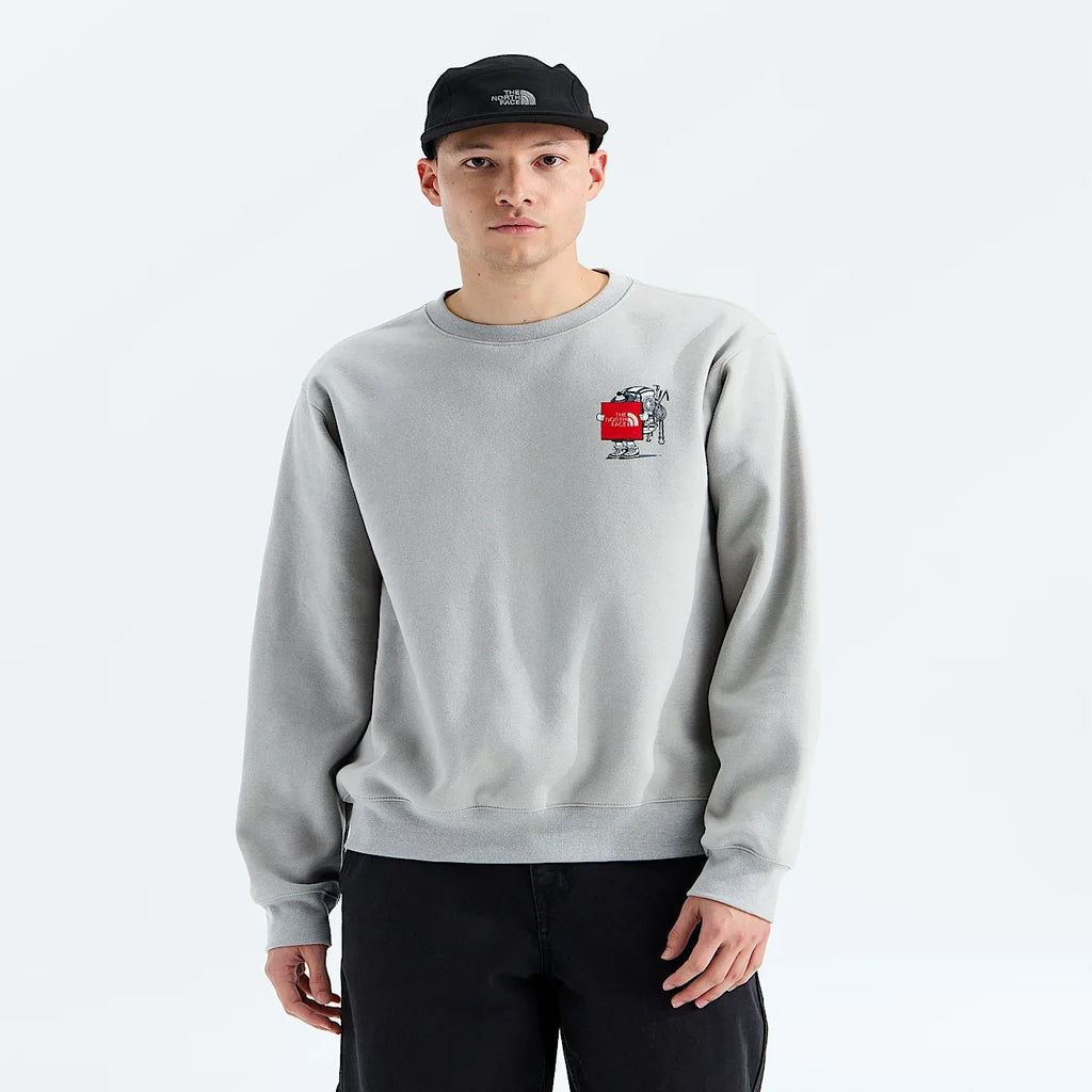 Unisex Relaxed Graphic Crew Sweatshirt - Stone