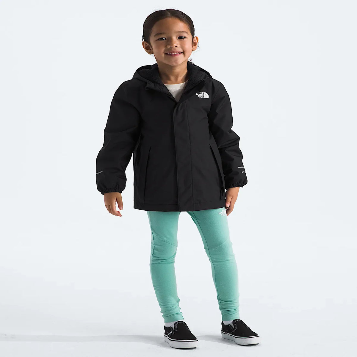 Kids' Warm Waterproof Rain Jacket - Black