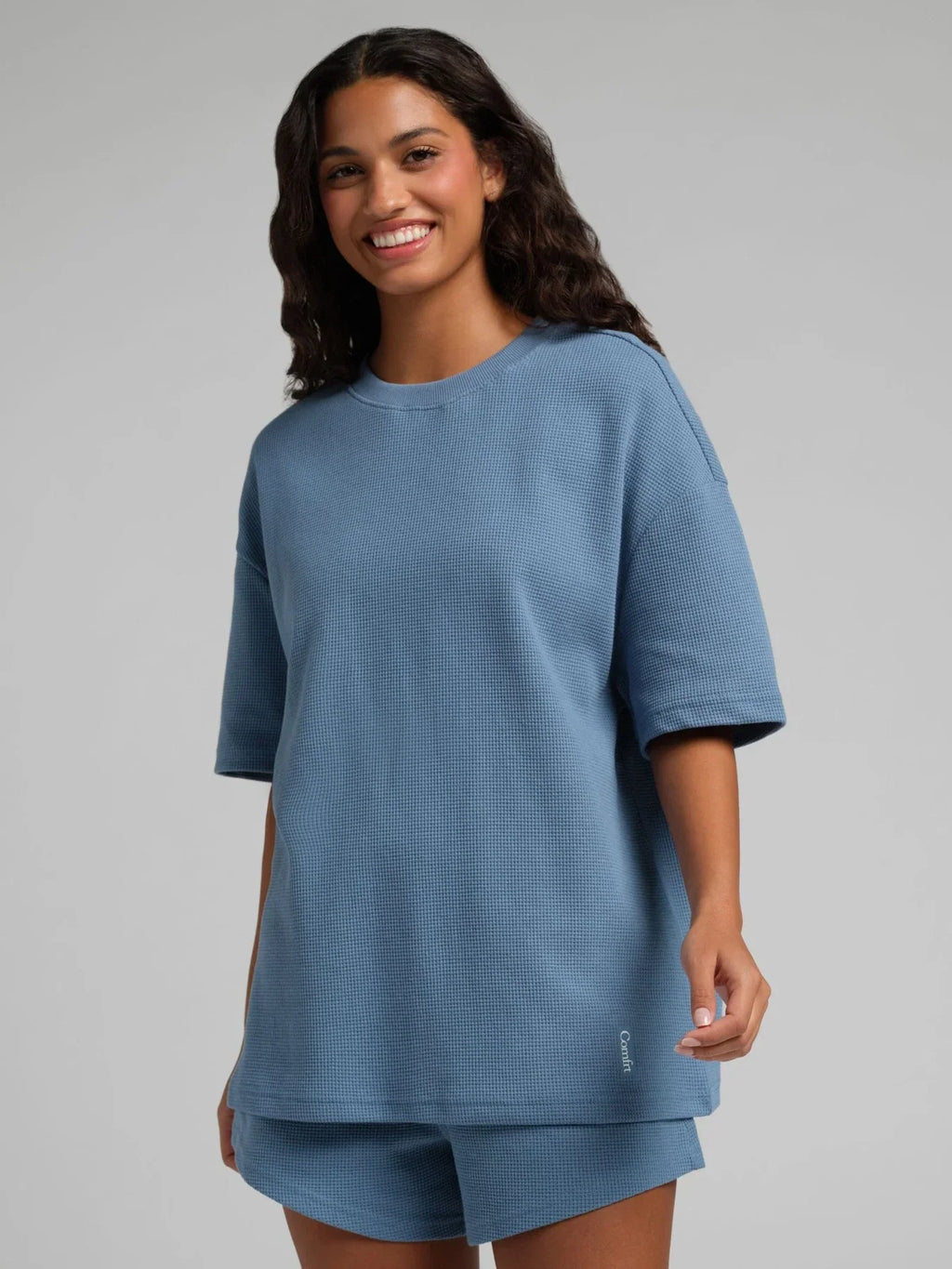 Waffle-Knit Lounge T-Shirt - Harbor