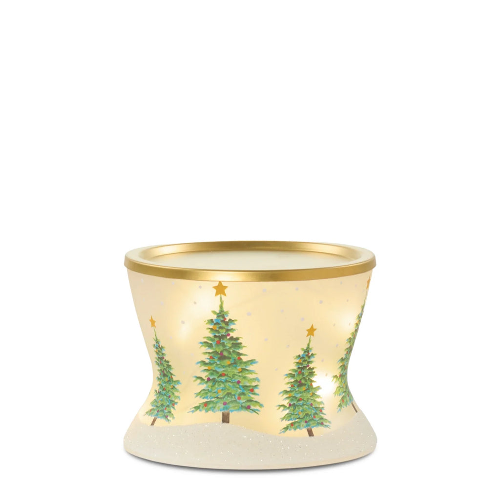 Snowy Tree Candle Pedestal With LED Light