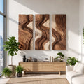 Mid Century River Landscape Large Wall Art City Apartment