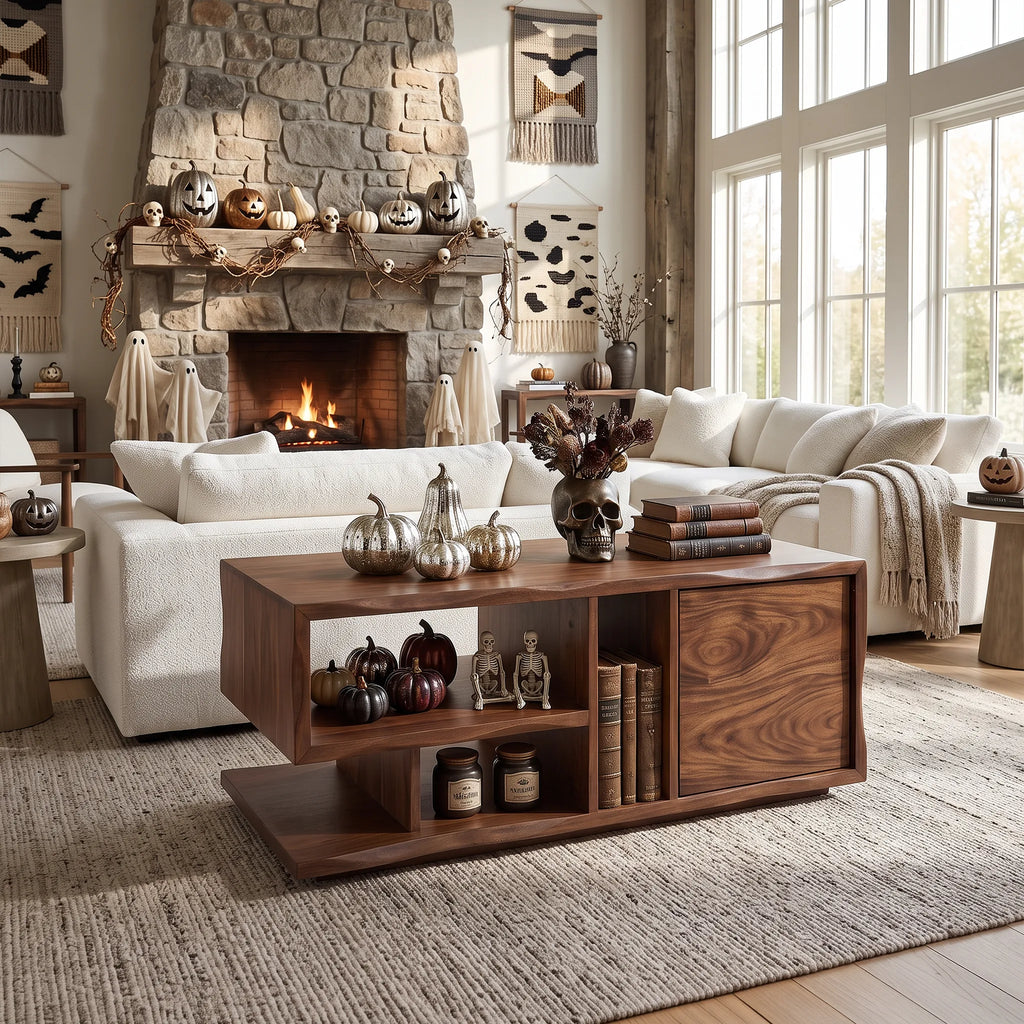 Rustic Halloween Storage Coffee Table Family Room