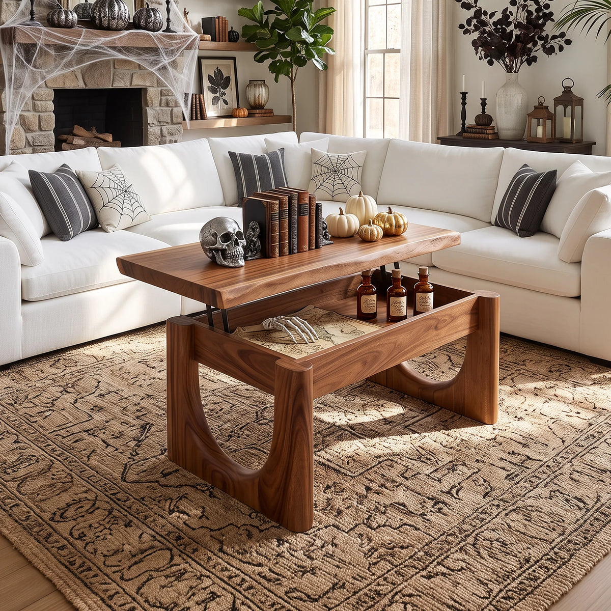 Farmhouse Halloween Lift Top Coffee Table Country Cottage