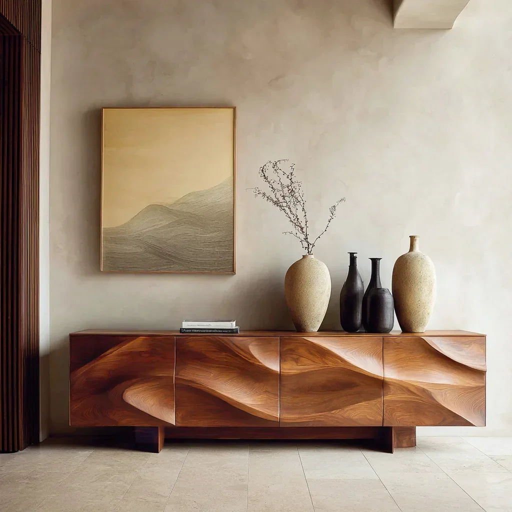 Contemporary Sculptural Wave Sideboard For Dining Room