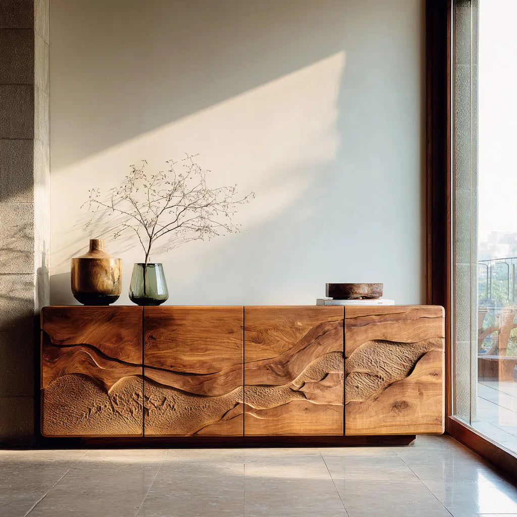 Contemporary Nature Carved Sideboard For Foyer
