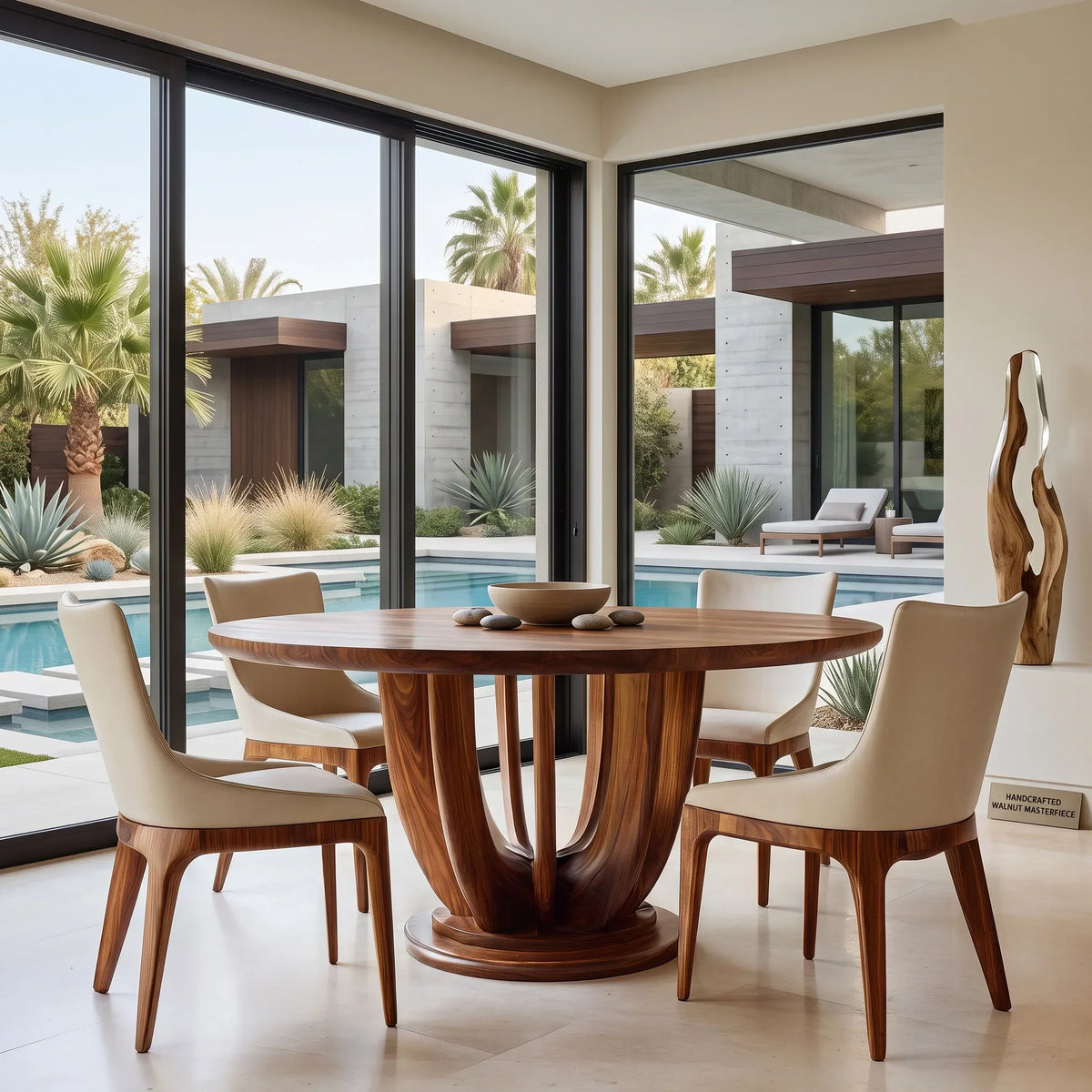 Modern Loop Base Round Dining Table For Dining Room