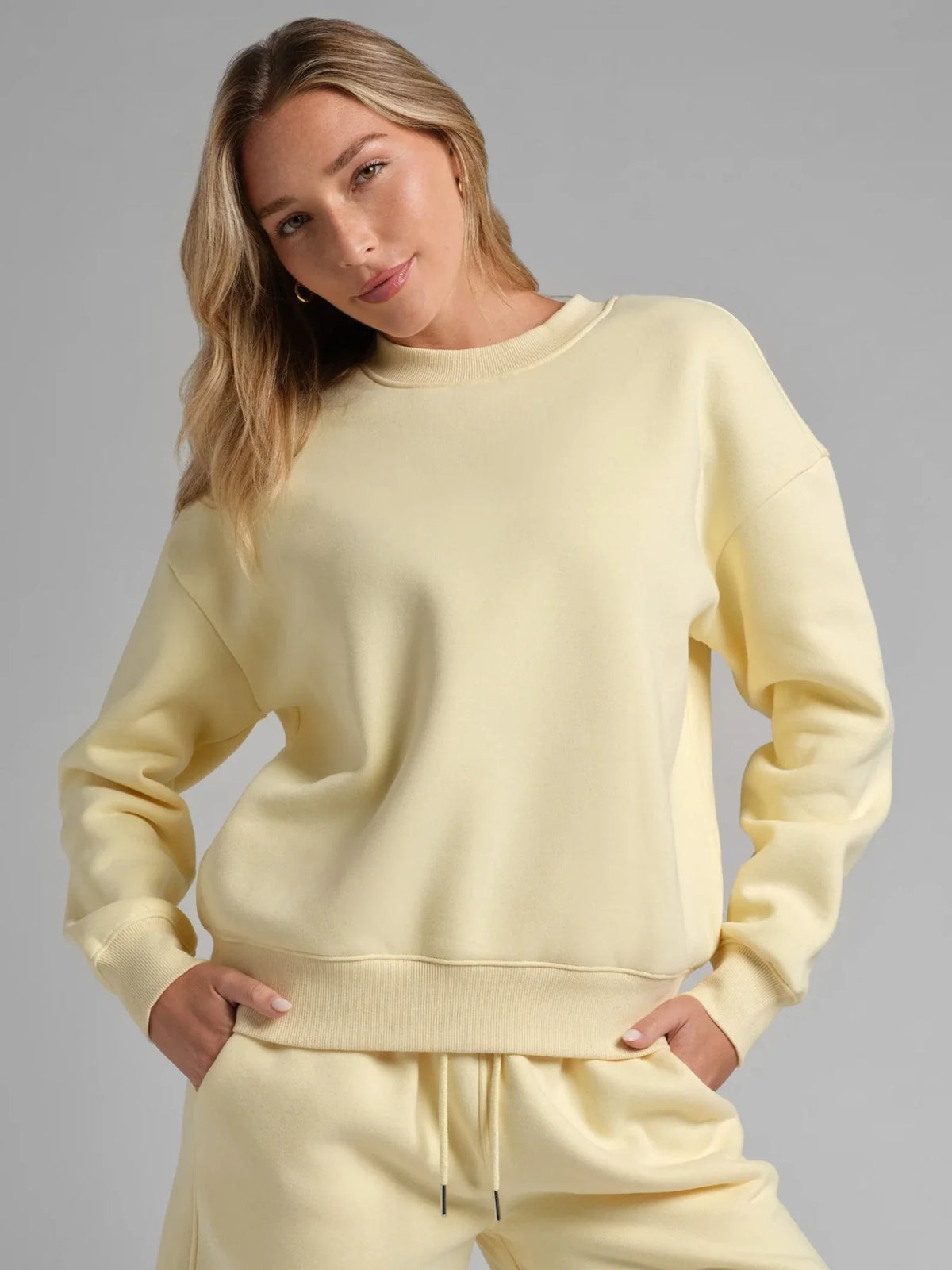 Cropped Crewneck Sweatshirt - Buttercream