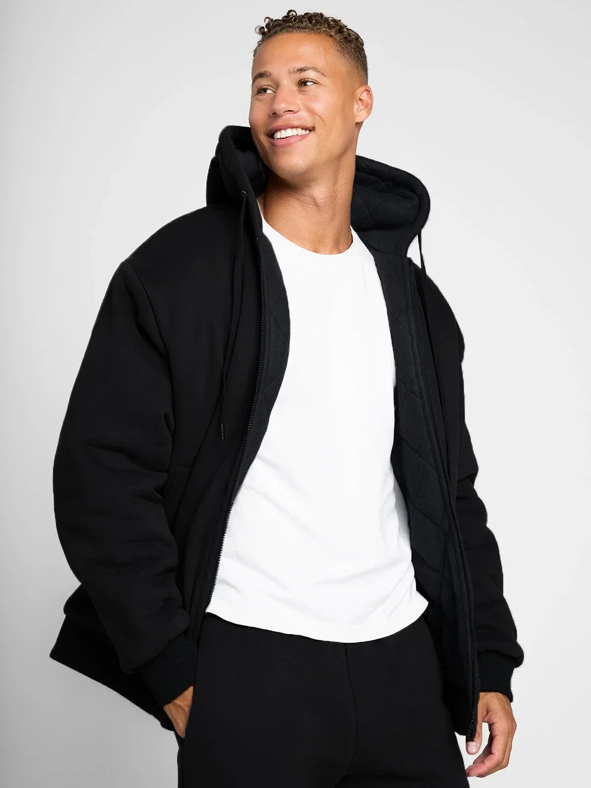 Weighted Zip Hoodie - Black