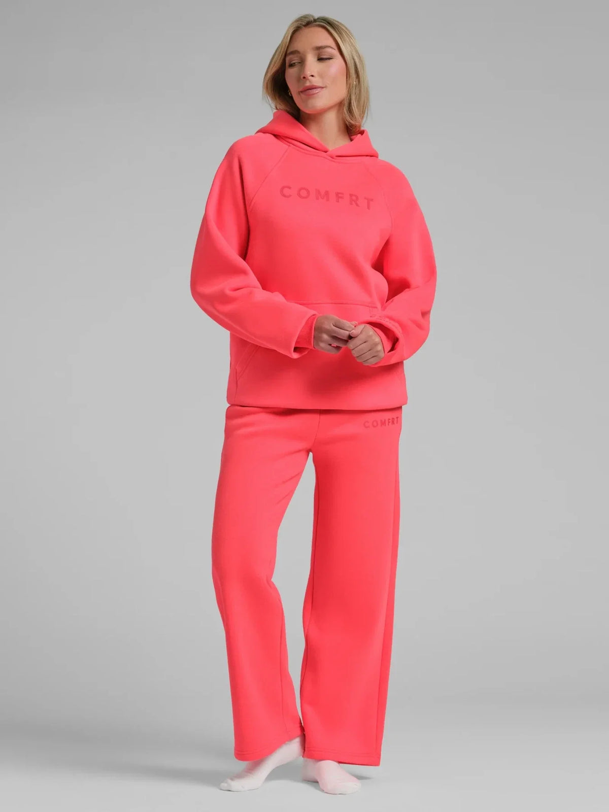 Straight Leg Sweatpants - Hot Fuchsia