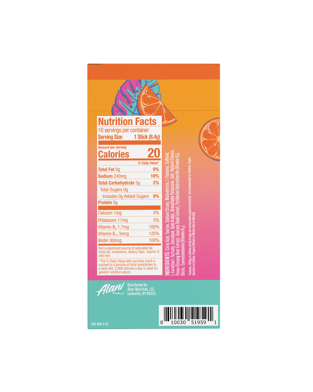 Energy Drink Mix Sticks - Orange