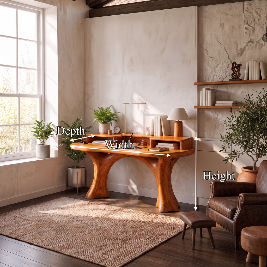 Minimalist Working Desk With Clean Frame And Natural Grain Surface For Office