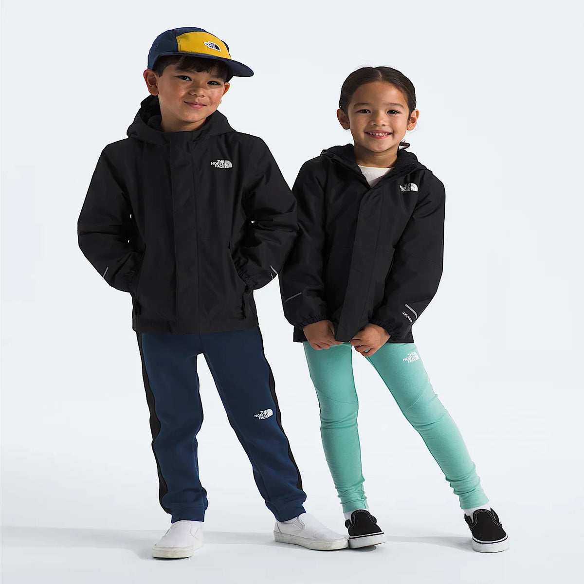 Kids' Warm Waterproof Rain Jacket - Black