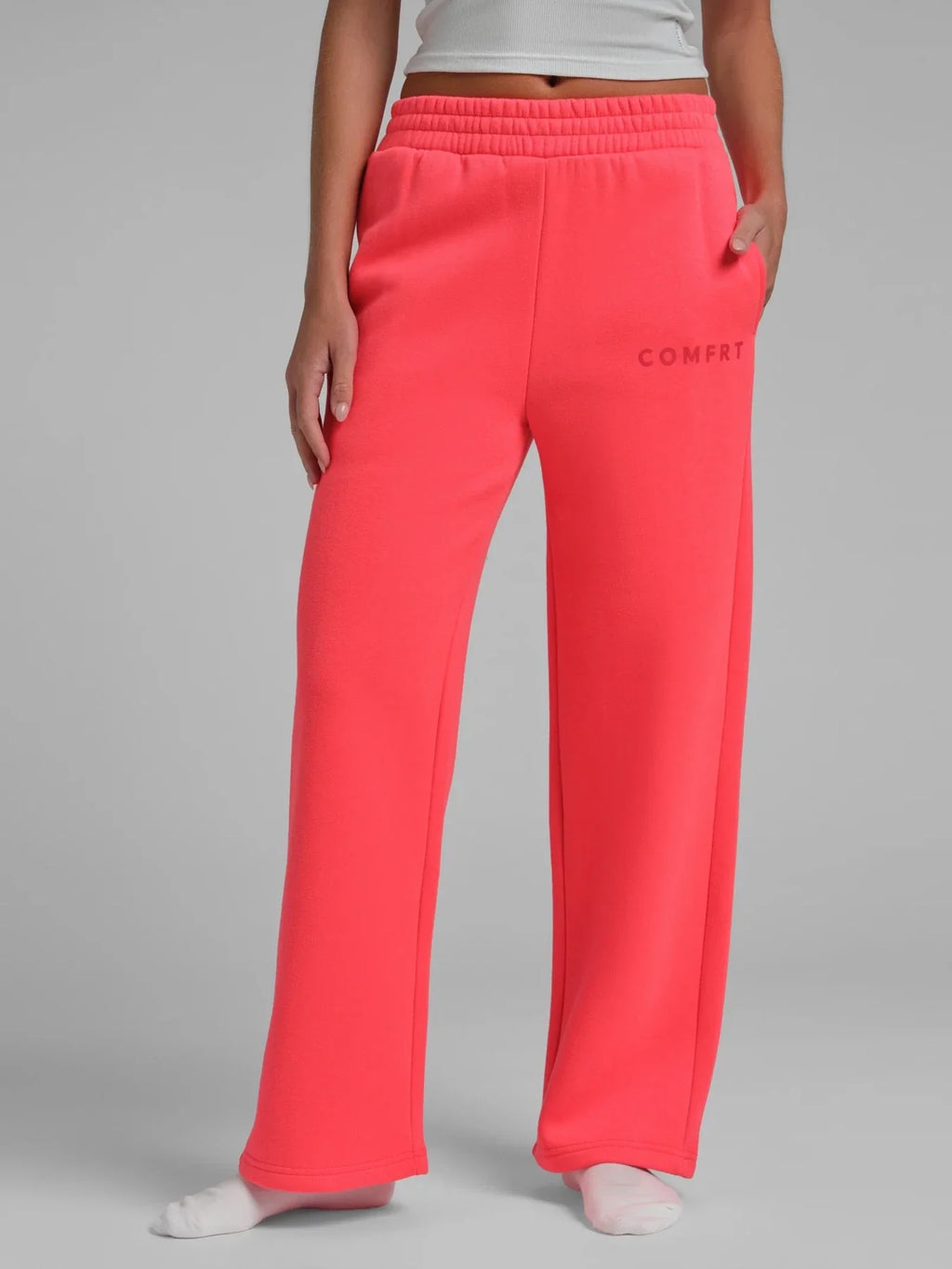 Straight Leg Sweatpants - Hot Fuchsia