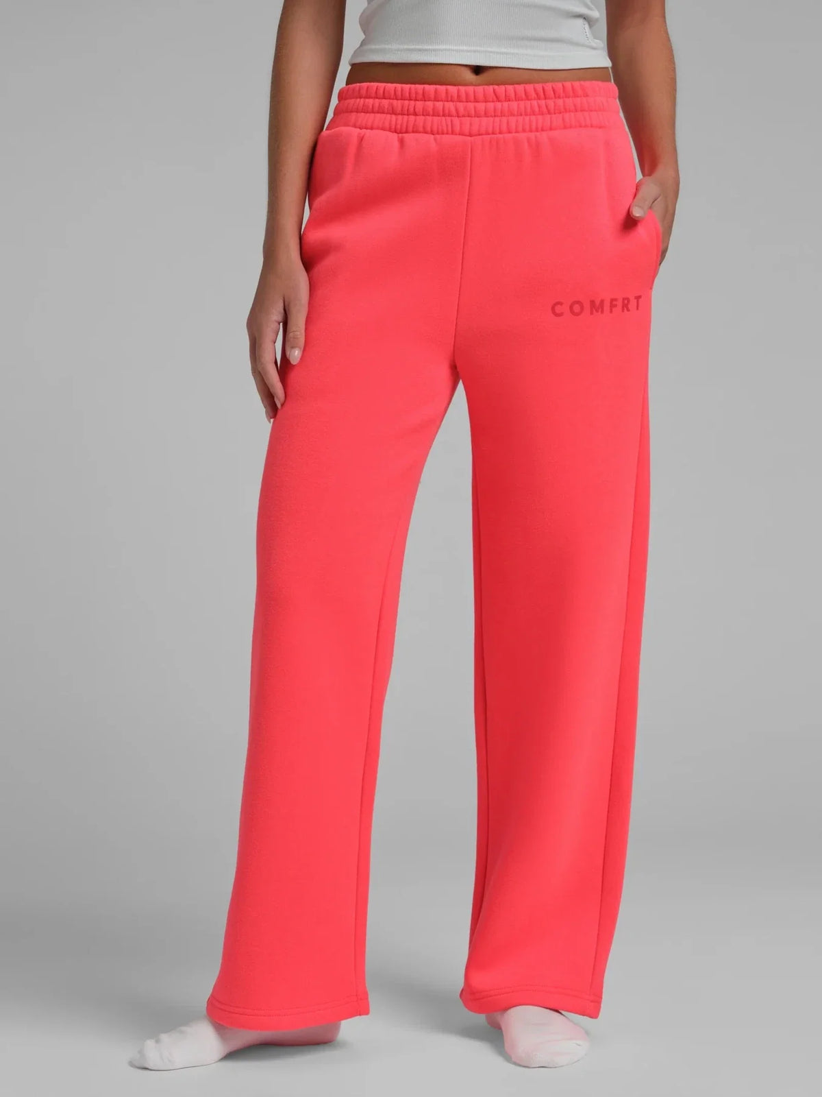 Straight Leg Sweatpants - Hot Fuchsia