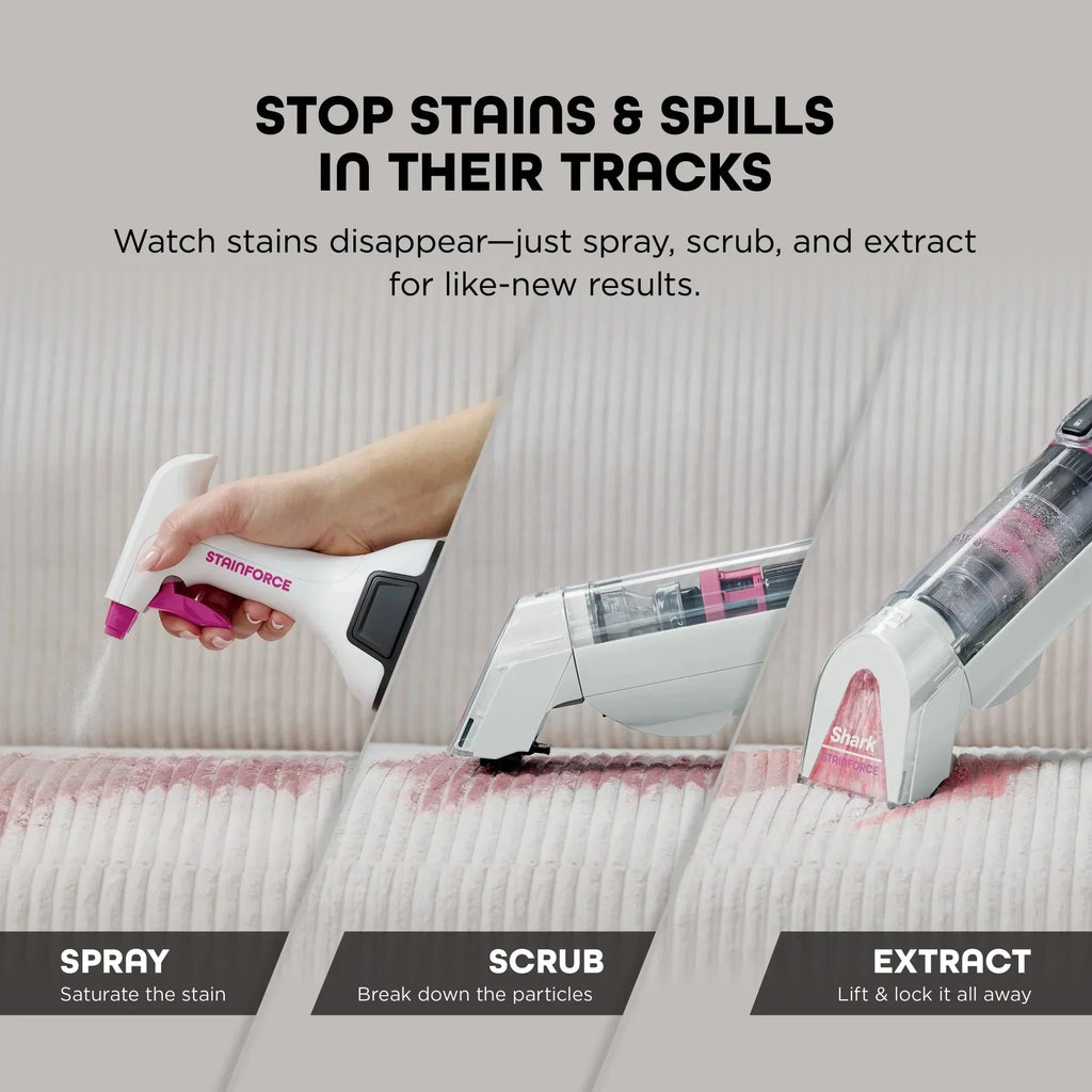 Shark Cordless Portable Spot, Stain, And Odor Remover System With Storage Caddy And Full-Size Cleaning Solution, White - HX100
