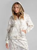 Cropped Camo Zip Hoodie - White