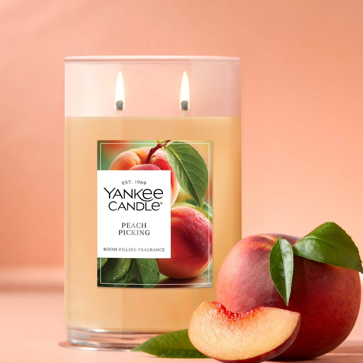 Large Tumbler Scented Candle - Peach