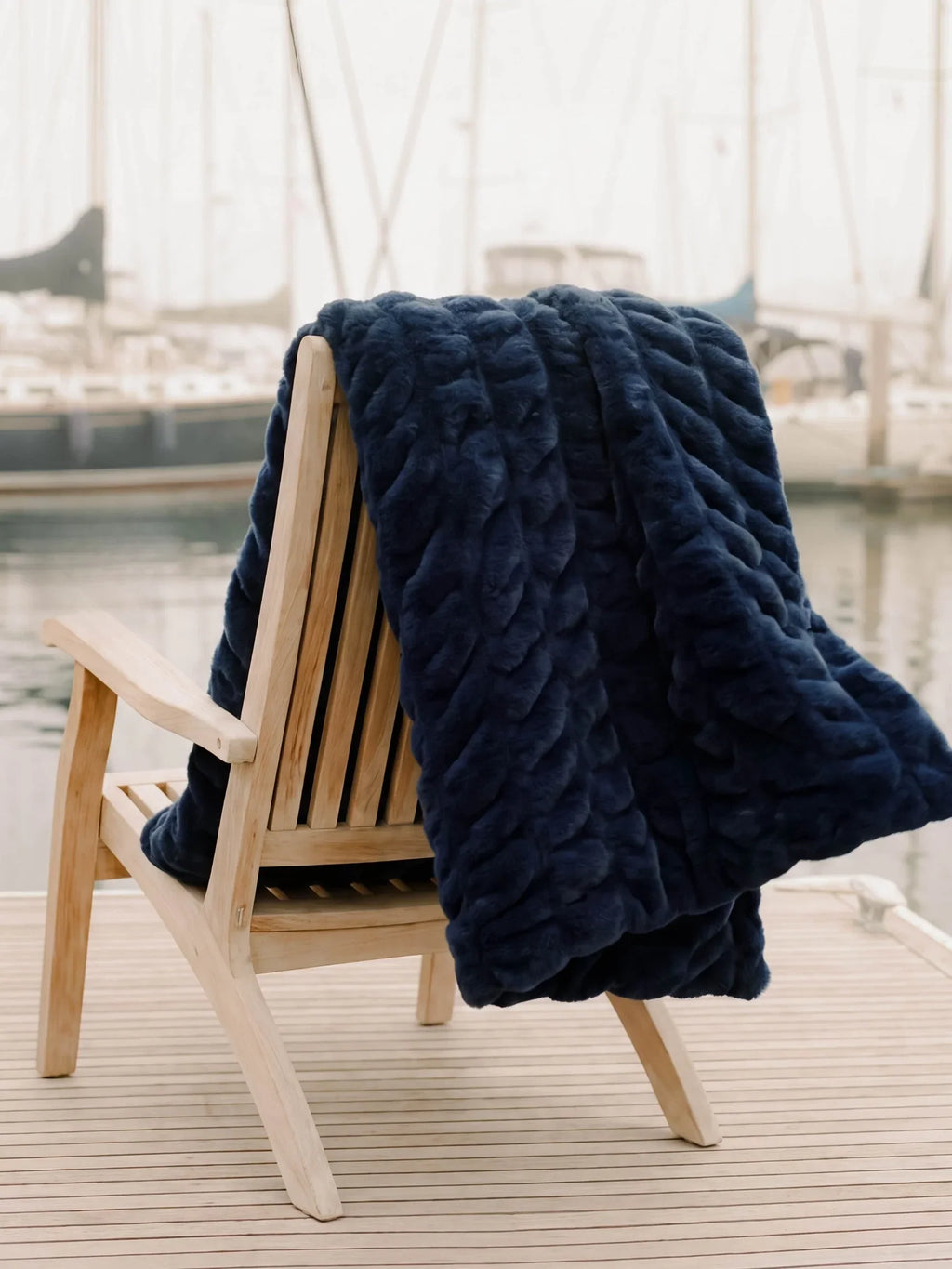 Oversized Plush Blanket - Navy