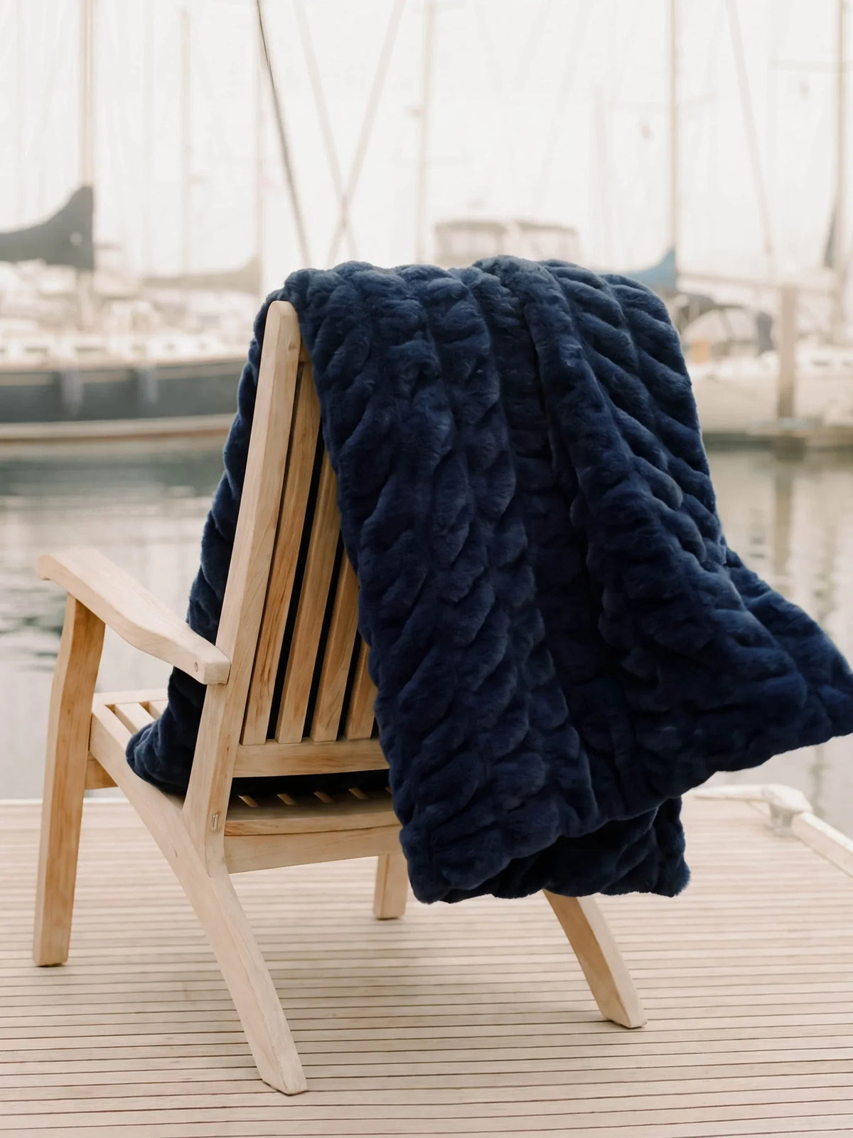 Oversized Plush Blanket - Navy