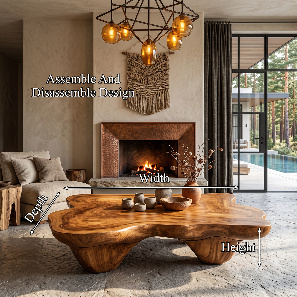 Modern Coffee Table With Minimal Base For Living Room