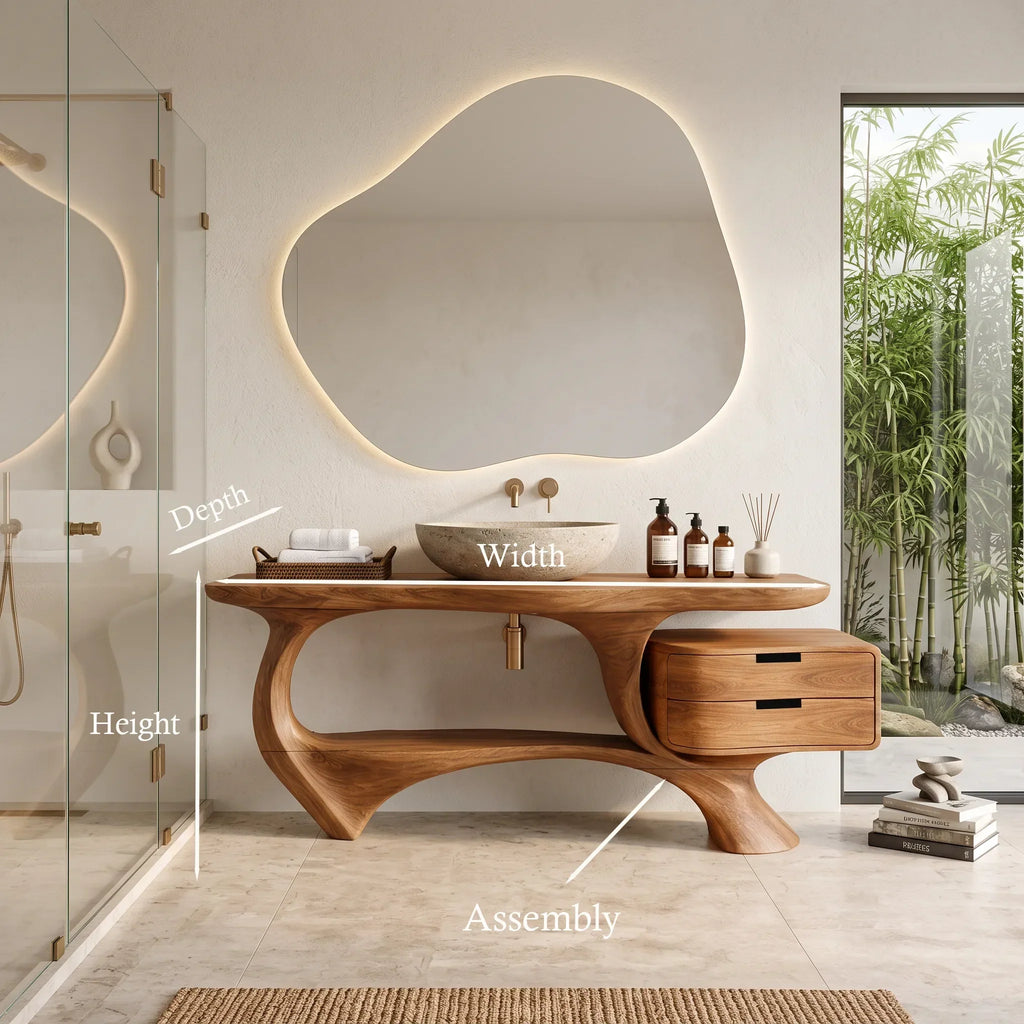 Minimal Bathroom Vanity Sculptural Loop Cabinet For Luxury Homes
