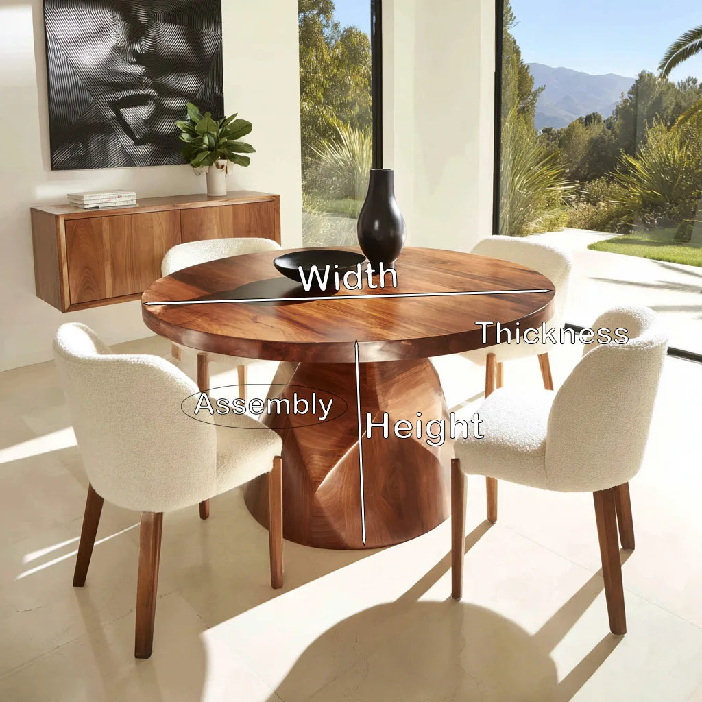 Modern Ribbon Base Round Dining Table For Dining Room