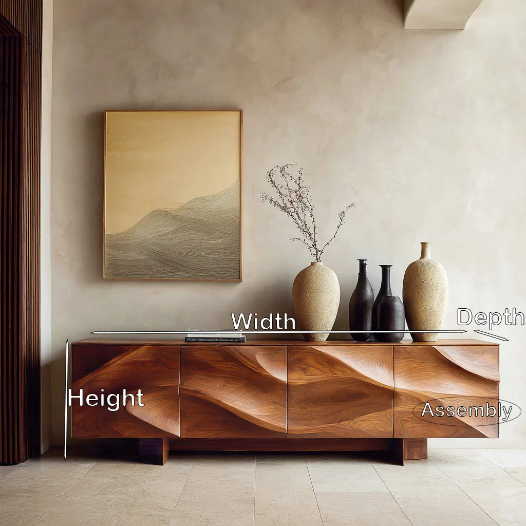 Contemporary Sculptural Wave Sideboard For Dining Room