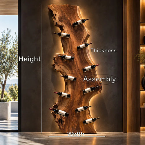 Contemporary Live Edge Wine Rack For Wine Cellar