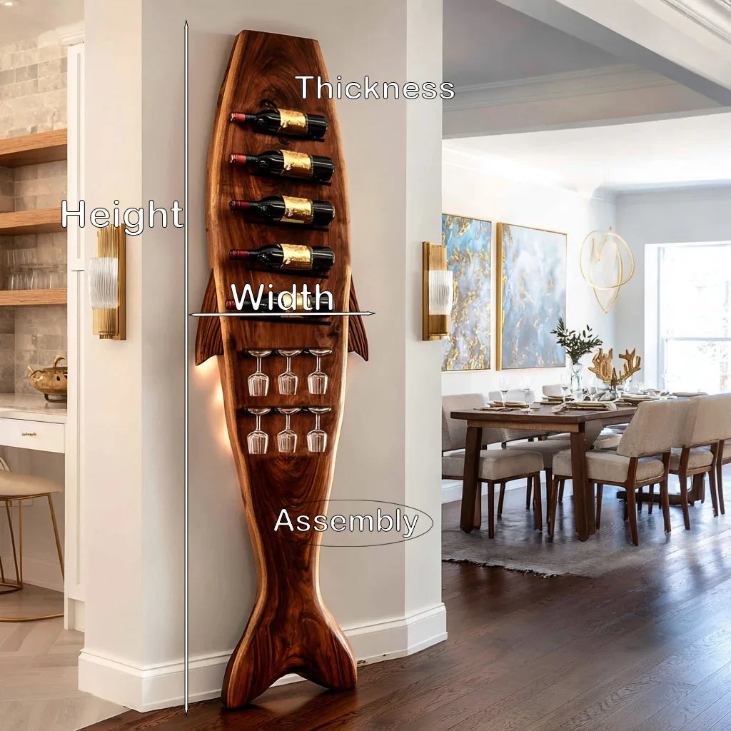 Modern Sculptural Wine Rack With Glass Holder For Dining Room
