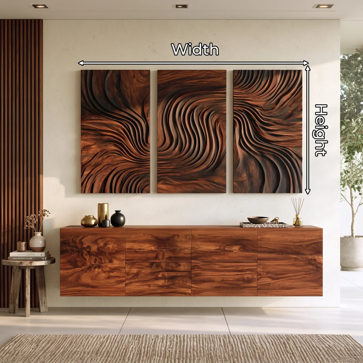 Organic Modern Abstract Wood Wall Art Living Room