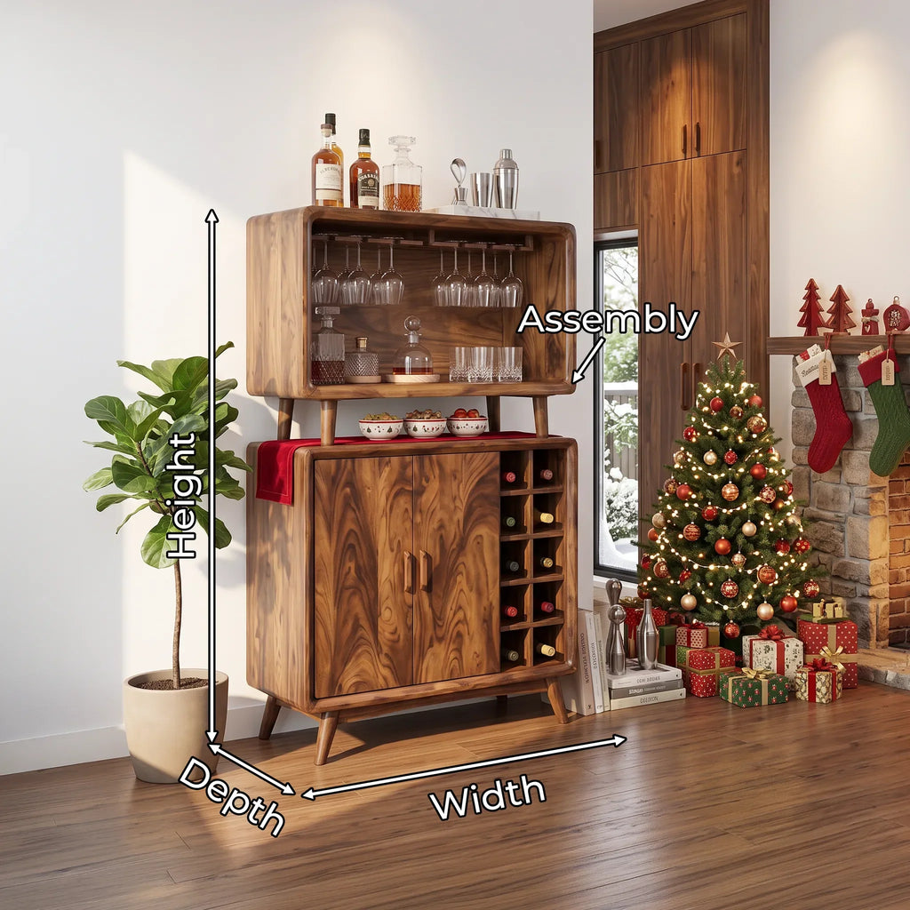 Mid Century Xmas Bar Cabinet Family Living Room