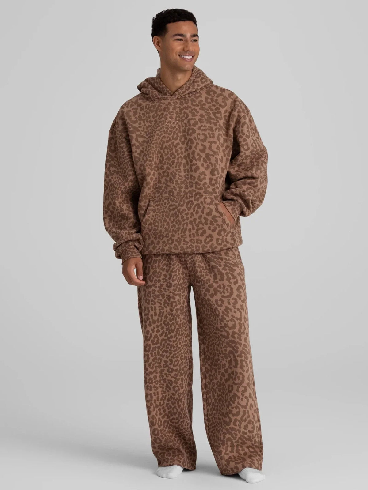 Pullover Hoodie - Mocha Leopard