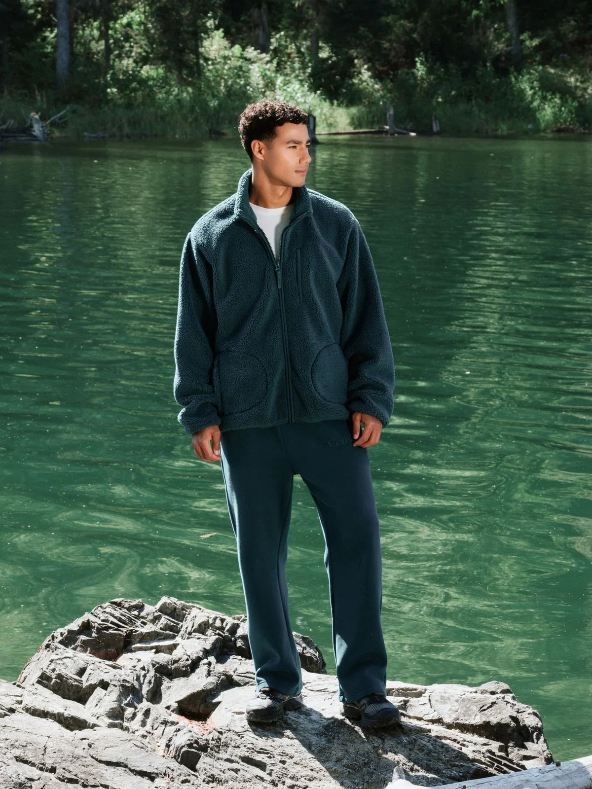 Textured Full-Zip Jacket - Alpine Green