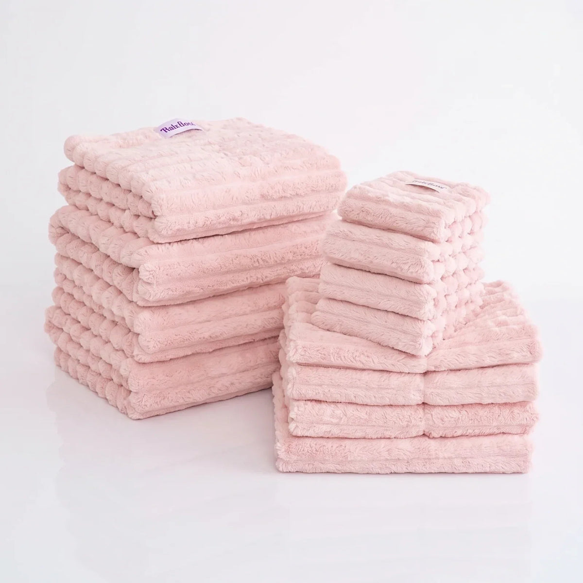 Ribbed Towel Set - Pink