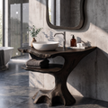 Contemporary Halloween Single Bathroom Vanity With Sculptural Branch Support For Bathroom