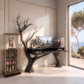 Organic Office Desk With Branch Inspired Frame For Home Office